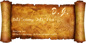 Décsey Júlia névjegykártya
