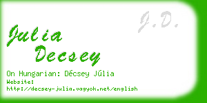 julia decsey business card