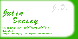 julia decsey business card